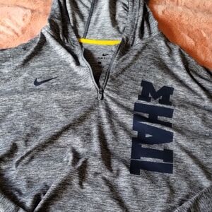 Gray Nike Half-Zip Long Sleeve Tee